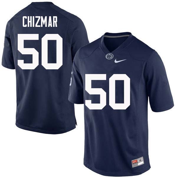 Men #50 Max Chizmar Penn State Nittany Lions College Football Jerseys Sale-Navy - Click Image to Close
